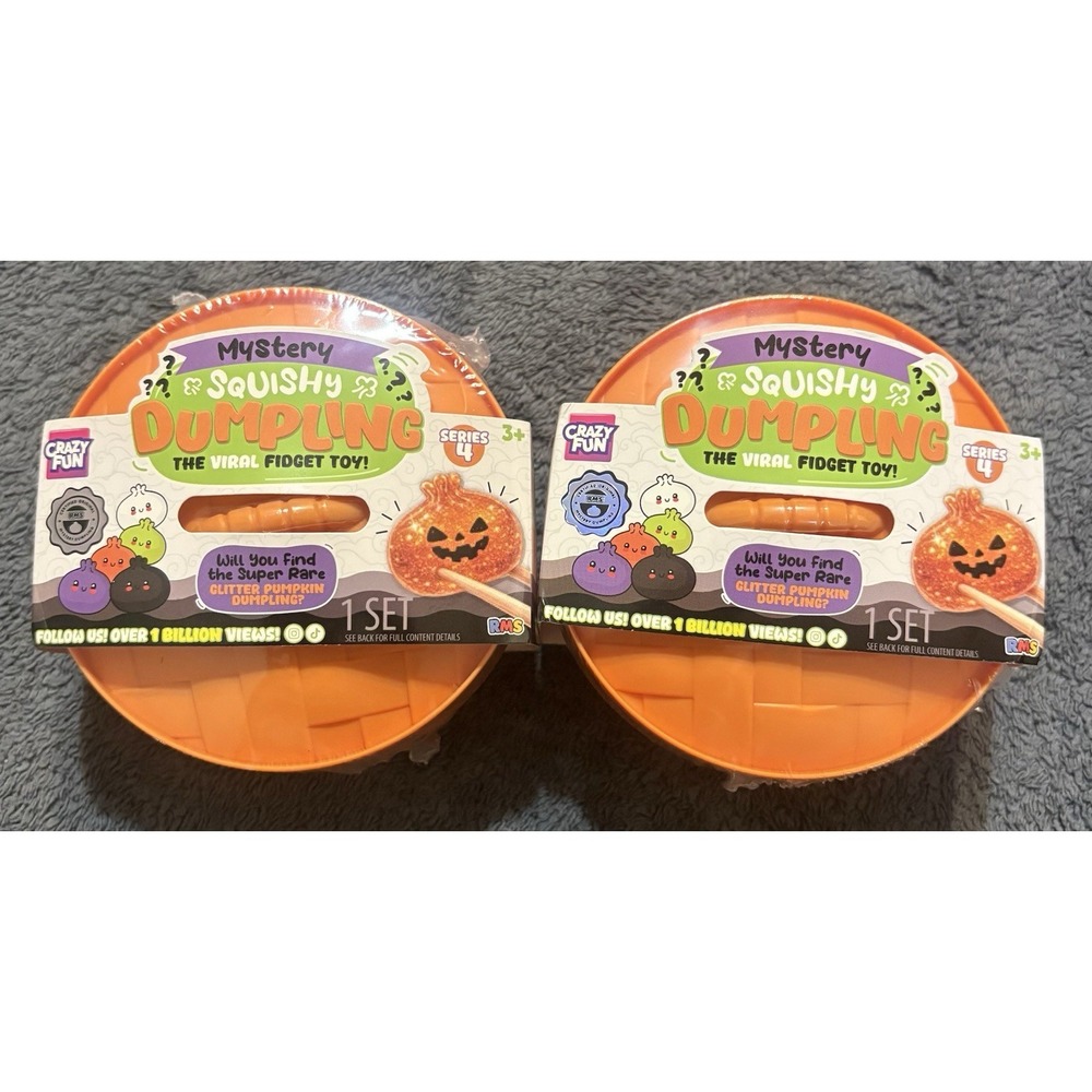 Lot Of 2 RMS Crazy Fun Mystery Dumpling Glitter Pumpkin Edition New Sealed